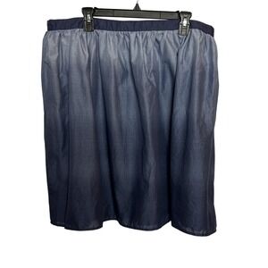 Tommy Hilfiger Womens 18 Skirt Ombre Chambray Pleats Lined Flowy Going Out